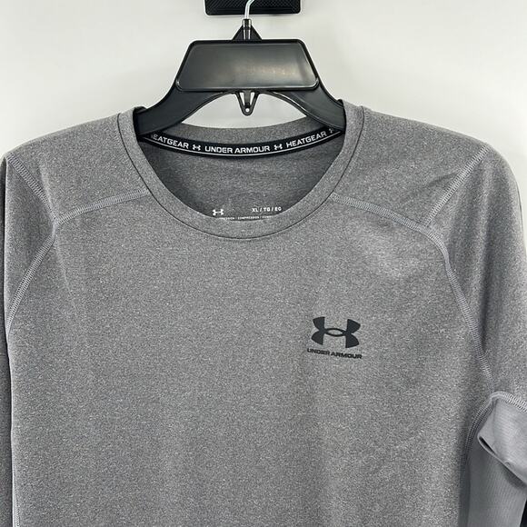 Under Armour Men's Heatgear Long Sleeve Compression Shirt - Gray - XL - NWT - Picture 2 of 8